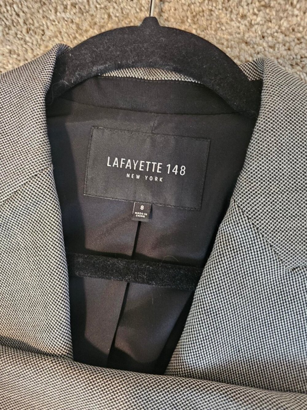 Lafayette 148 New York Women's Suit Jacket, Size 8, Black & White Checked